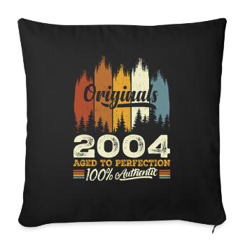 2004 Vintage Cadeau D'anniversaire 2004 Original - Housse de coussin décorative 45 x 45 cm - noir - Devant