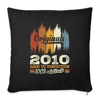 2010 Vintage Cadeau D'anniversaire 2010 Original - Housse de coussin décorative 45 x 45 cm - noir - Devant