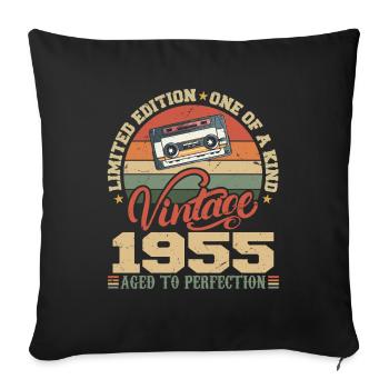 Vintage 1955 Retro 1955 Birthday Gift - Sofa pillowcase 17,3'' x 17,3'' (45 x 45 cm) - black - Front