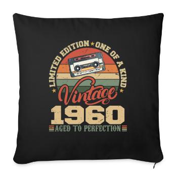 Vintage 1960 Cadeau D'anniversaire Retro 1960 - Housse de coussin décorative 45 x 45 cm - noir - Devant