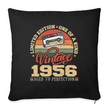 Vintage 1956 Retro 1956 Birthday Gift - Sofa pillowcase 17,3'' x 17,3'' (45 x 45 cm) - black - Front
