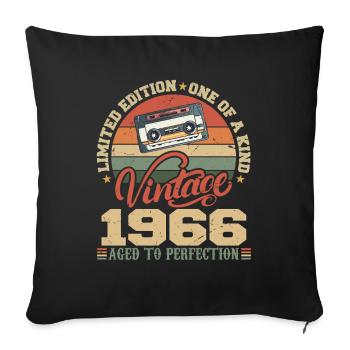 Vintage 1966 Retro Birthday Gift 1966 - Sofa pillowcase 17,3'' x 17,3'' (45 x 45 cm) - black - Front