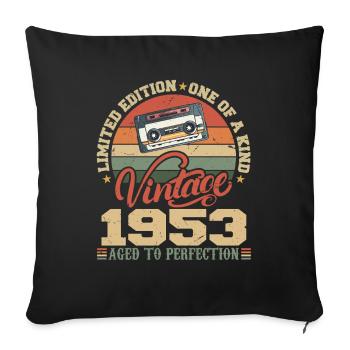 Vintage 1953 Cadeau D'anniversaire Retro 1953 - Housse de coussin décorative 45 x 45 cm - noir - Devant