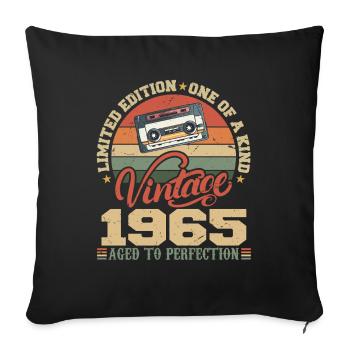 Vintage 1965 Retro 1965 Birthday Gift - Sofa pillowcase 17,3'' x 17,3'' (45 x 45 cm) - black - Front