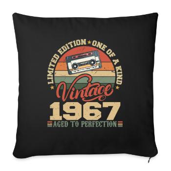 Vintage 1967 Retro 1967 Birthday Gift - Sofa pillowcase 17,3'' x 17,3'' (45 x 45 cm) - black - Front