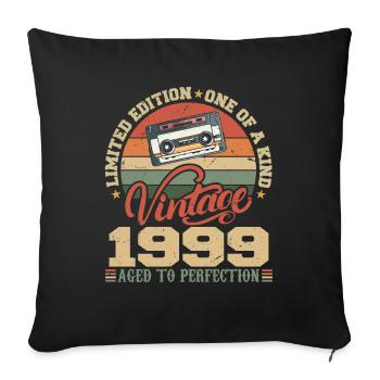 Vintage 1999 Cadeau D'anniversaire Retro 1999 - Housse de coussin décorative 45 x 45 cm - noir - Devant