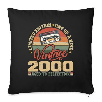 Vintage 2000 Retro 2000 Birthday Gift - Sofa pillowcase 17,3'' x 17,3'' (45 x 45 cm) - black - Front