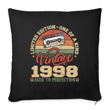Vintage 1998 Retro Birthday Gift 1998 - Sofa pillowcase 17,3'' x 17,3'' (45 x 45 cm) - black - Front