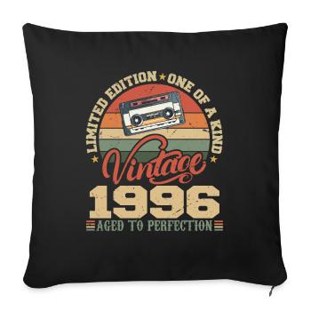 Vintage 1996 Cadeau D'anniversaire Retro 1996 - Housse de coussin décorative 45 x 45 cm - noir - Devant