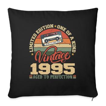Vintage 1995 Cadeau D'anniversaire Retro 1995 - Housse de coussin décorative 45 x 45 cm - noir - Devant