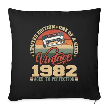 Vintage 1982 Retro 1982 Birthday Gift - Sofa pillowcase 17,3'' x 17,3'' (45 x 45 cm) - black - Front