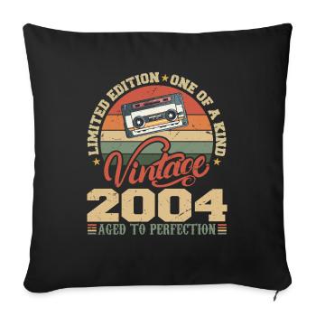Jahrgang 2004 Retro Geburtstagsgeschenk 2004 - Sofakissenbezug 45 x 45 cm - Schwarz - Vorne