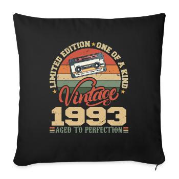 Vintage 1993 Retro Birthday Gift 1993 - Sofa pillowcase 17,3'' x 17,3'' (45 x 45 cm) - black - Front