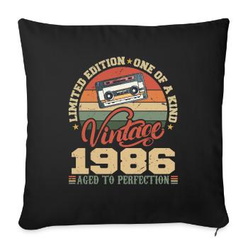 Vintage 1986 Retro Birthday Gift 1986 - Sofa pillowcase 17,3'' x 17,3'' (45 x 45 cm) - black - Front