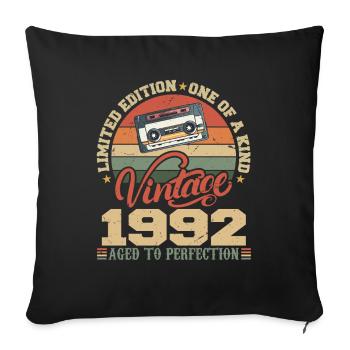 Vintage 1992 Retro Birthday Gift 1992 - Sofa pillowcase 17,3'' x 17,3'' (45 x 45 cm) - black - Front