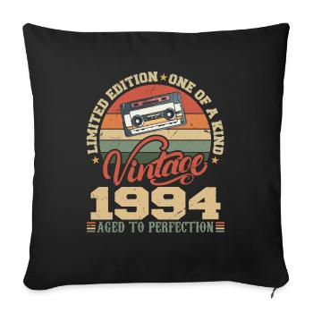 Vintage 1994 Cadeau D'anniversaire Retro 1994 - Housse de coussin décorative 45 x 45 cm - noir - Devant