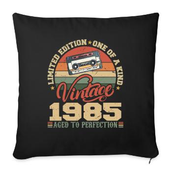 Vintage 1985 Retro 1985 Birthday Gift - Sofa pillowcase 17,3'' x 17,3'' (45 x 45 cm) - black - Front