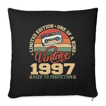 Vintage 1997 Cadeau D'anniversaire Retro 1997 - Housse de coussin décorative 45 x 45 cm - noir - Devant