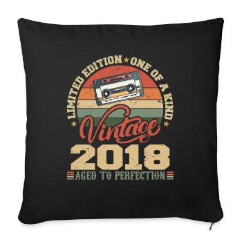Vintage 2018 Retro Birthday Gift 2018 - Sofa pillowcase 17,3'' x 17,3'' (45 x 45 cm) - black - Front