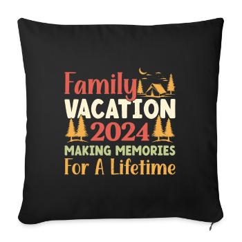 Sommer Familienurlaub Der Erinnerungen Weckt - Sofakissenbezug 45 x 45 cm - Schwarz - Vorne