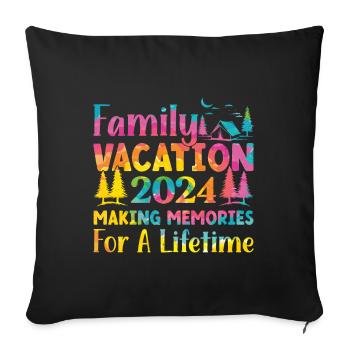 Sommer Familienurlaub Der Erinnerungen Weckt - Sofakissenbezug 45 x 45 cm - Schwarz - Vorne