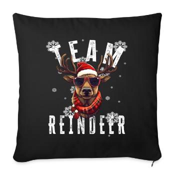 Christmas Motif Reindeer Xmas Team Reindeer - Sofa pillowcase 17,3'' x 17,3'' (45 x 45 cm) - black - Front