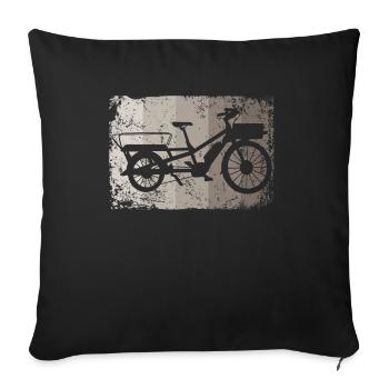 Lastenfahrrad Lastenrad Cargo Bike Cargobike - Sofa pillowcase 17,3'' x 17,3'' (45 x 45 cm) - black - Front