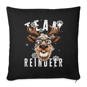 Christmas Motif Reindeer Xmas Team Reindeer - Sofa pillowcase 17,3'' x 17,3'' (45 x 45 cm) - black - Front