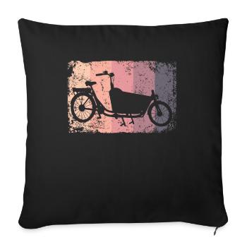 Lastenfahrrad Lastenrad Cargo Bike Cargobike - Sofa pillowcase 17,3'' x 17,3'' (45 x 45 cm) - black - Front