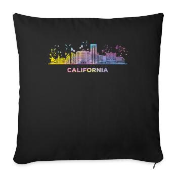California Skyline California - Sofa pillowcase 17,3'' x 17,3'' (45 x 45 cm) - black - Front