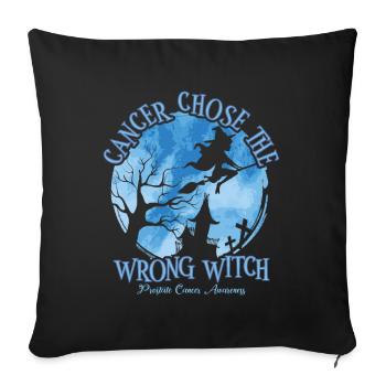 Cancer Witch Light Blue Prostate Cancer - Sofa pillowcase 17,3'' x 17,3'' (45 x 45 cm) - black - Front