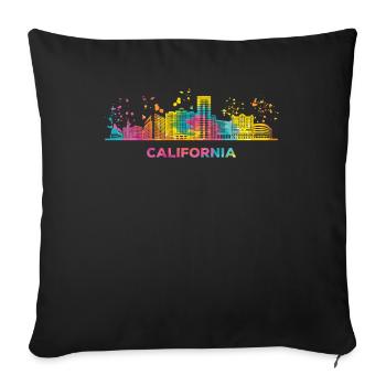California Skyline California - Sofa pillowcase 17,3'' x 17,3'' (45 x 45 cm) - black - Front