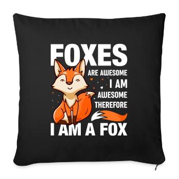 Fantastic fox, foxes are fantastic - Sofa pillowcase 17,3'' x 17,3'' (45 x 45 cm) - black - Front