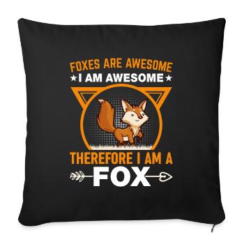Fantastic fox, foxes are fantastic - Sofa pillowcase 17,3'' x 17,3'' (45 x 45 cm) - black - Front