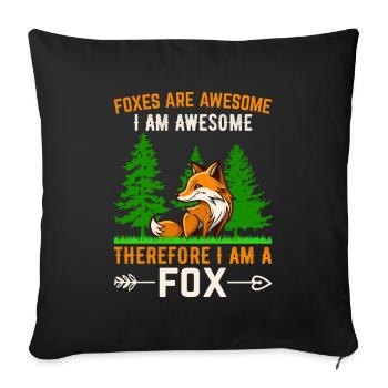 Fantastic fox, foxes are fantastic - Sofa pillowcase 17,3'' x 17,3'' (45 x 45 cm) - black - Front