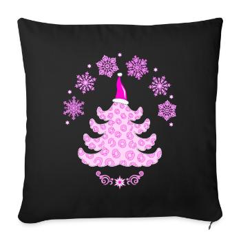 Pink Pink Leopard Print Fir - Sofa pillowcase 17,3'' x 17,3'' (45 x 45 cm) - black - Front