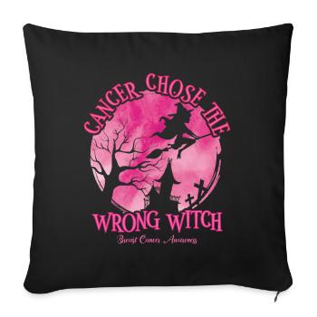 Cancer Witch Pink Breast Cancer - Sofa pillowcase 17,3'' x 17,3'' (45 x 45 cm) - black - Front