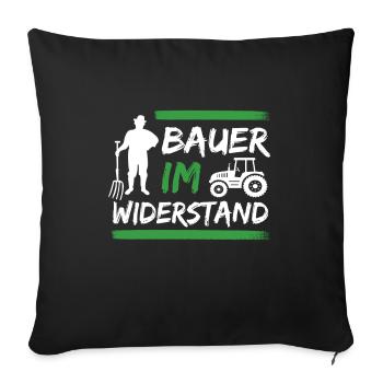 Bauern und Landwirte Demo Protest - Sofakissenbezug 45 x 45 cm - Schwarz - Vorne