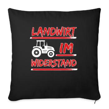 Bauern Protest und Landwirte Agrar Demo - Sofakissenbezug 45 x 45 cm - Schwarz - Vorne