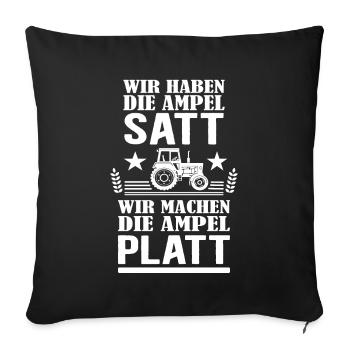 Bauern Protest Landwirte Demo gegen Ampel Parteien - Sofakissenbezug 45 x 45 cm - Schwarz - Vorne