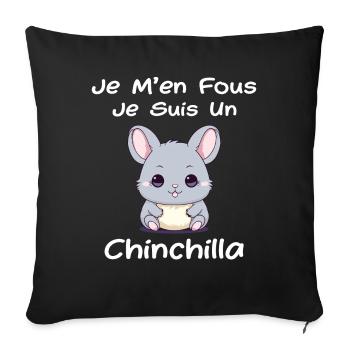 Petit chinchilla mignon - Housse de coussin décorative 45 x 45 cm - noir - Devant