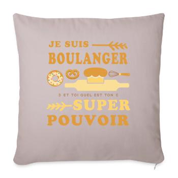 Boulanger Humour Boulangerie - Housse de coussin décorative 45 x 45 cm - taupe clair - Devant