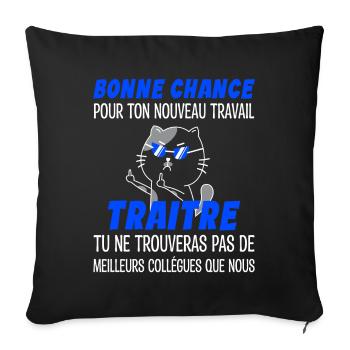Départ Collègue Travail & Nouvel Emploi - Adieu - Housse de coussin décorative 45 x 45 cm - noir - Devant