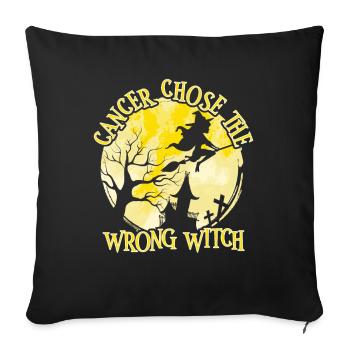 Cancer Sorcière Sarcome jaune Cancer des os - Housse de coussin décorative 45 x 45 cm - noir - Devant