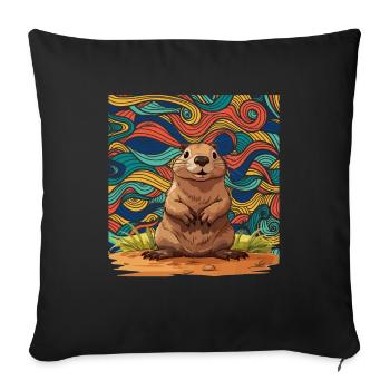 Groundhog - Happy Groundhog Day - Sofa pillowcase 17,3'' x 17,3'' (45 x 45 cm) - black - Front