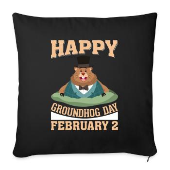 Groundhog Day - Sofa pillowcase 17,3'' x 17,3'' (45 x 45 cm) - black - Front