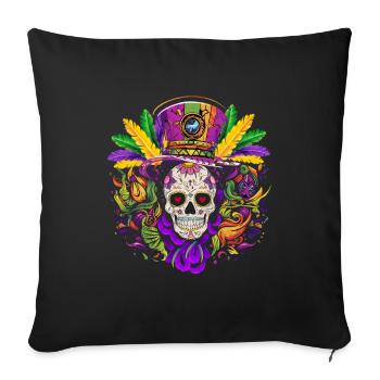 Mardi Gras - Sofakissenbezug 45 x 45 cm - Schwarz - Vorne