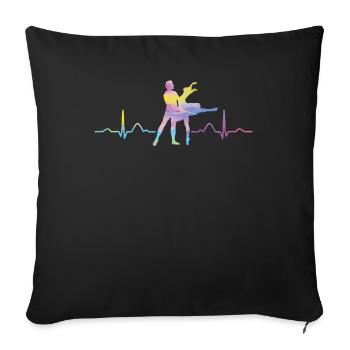 Ballett Tänzer Herzschlag Ekg Ballerina - Sofakissenbezug 45 x 45 cm - Schwarz - Vorne