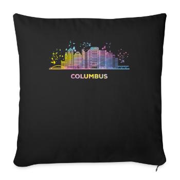 Columbusite Skyline Columbus - Housse de coussin décorative 45 x 45 cm - noir - Devant
