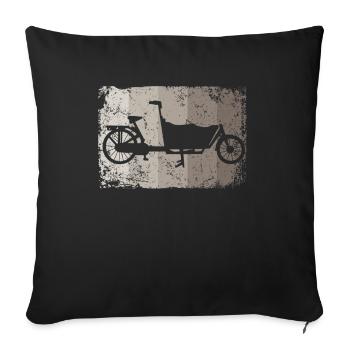 Lastenfahrrad Lastenrad Cargo Bike Cargobike - Sofa pillowcase 17,3'' x 17,3'' (45 x 45 cm) - black - Front